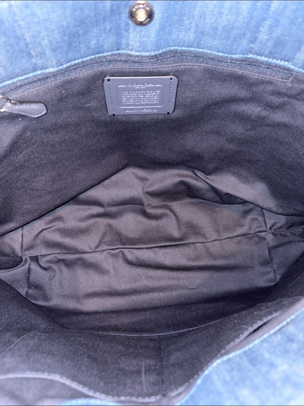 Coach Denim Blue Tote with Classic Horse & Carriage Logo NWOT - Picture 5 of 7